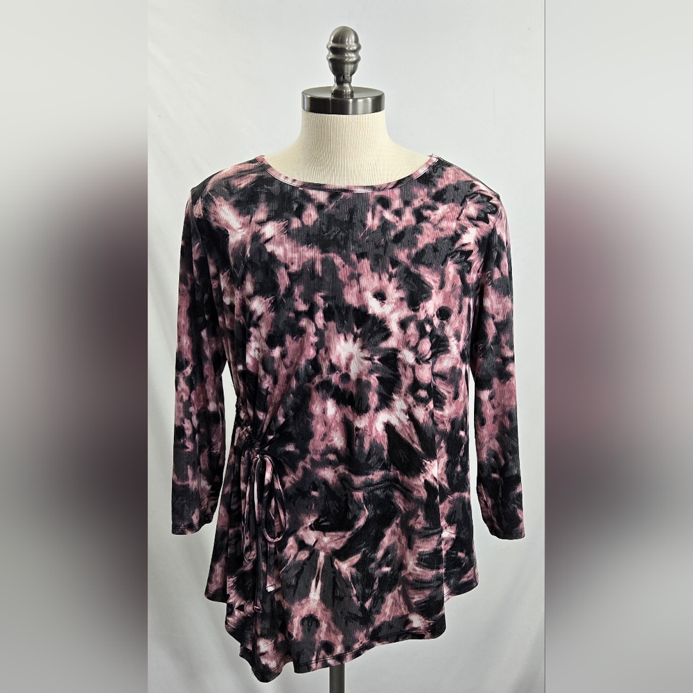 Cato Est. 1946 Women’s Size Tie Long Sleeve Stretch Blouse Tie Dye Sz XL
